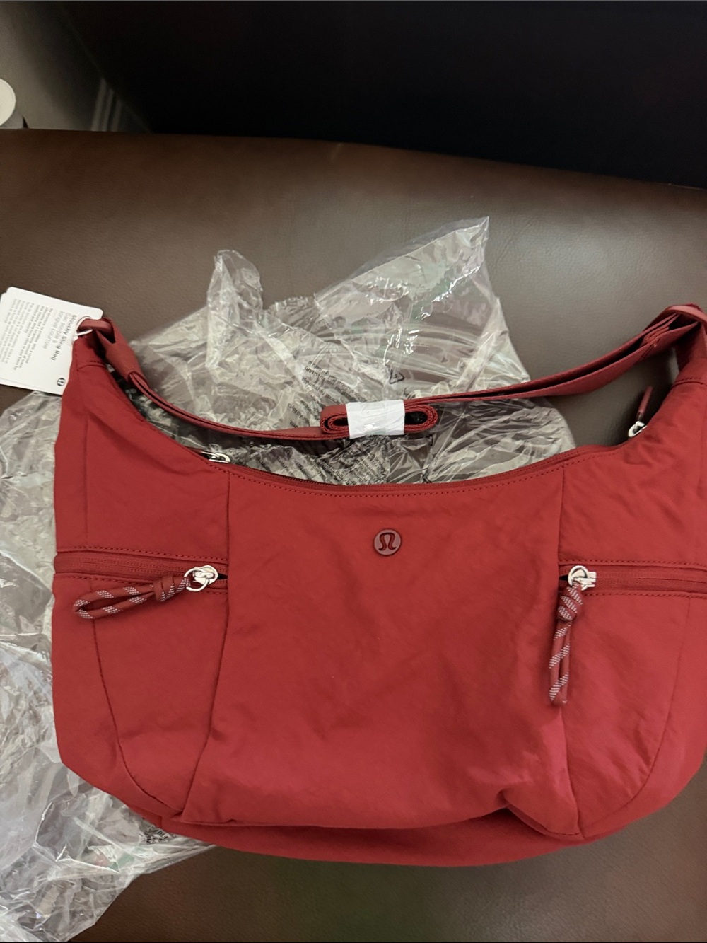 lululemon athletica Crimson Red Shoulder Hobo Bag 6L